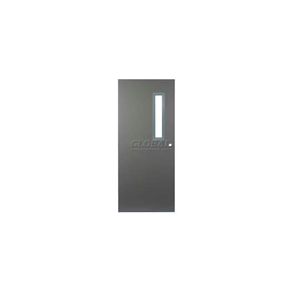 Assa Abloy CECO Hollow Steel Security Door, Narrow Light, Cylind., CECO Hollow Hinge/Glass 18 Ga, 36"W X 84"H CHMDXNL3070XCYL-CE-18GA-WG - main